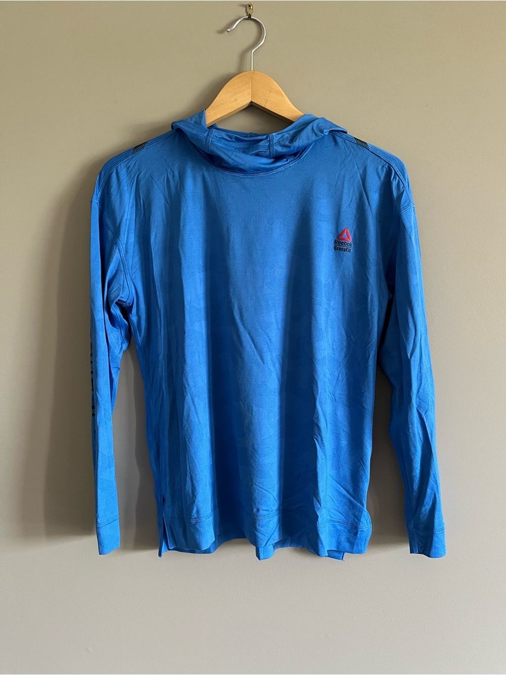 Reebok Crossfit Electric Blue Hooded Long Sleeve Pullover